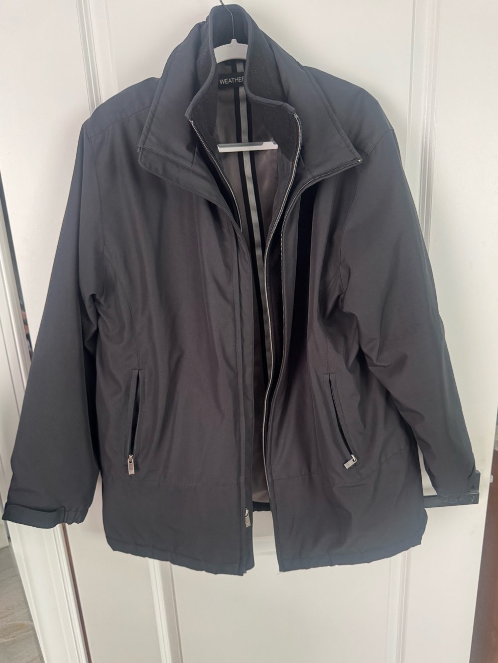 Weatherproof Ultra Tech Men's Double Zip Fleece Bib Jacket - Black, Size Large